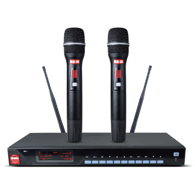 BBS娱乐话筒 HP-1 一拖二无线话筒 无线麦克风 真分集话筒 舞台演出会议婚庆主持