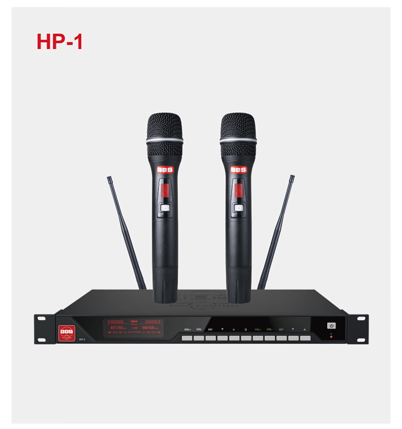 BBS娱乐话筒 HP-1 一拖二无线话筒 无线麦克风 真分集话筒 舞台演出会议婚庆主持1